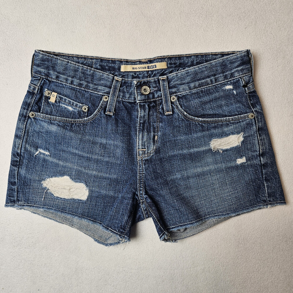 Big Star Jean Shorts Womens Size 24 (Waist 29) Distressed